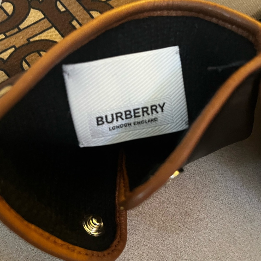 Burberry TB Logo Men’s Leather / Cashmere Gloves 9 NWT - Picture 7 of 9